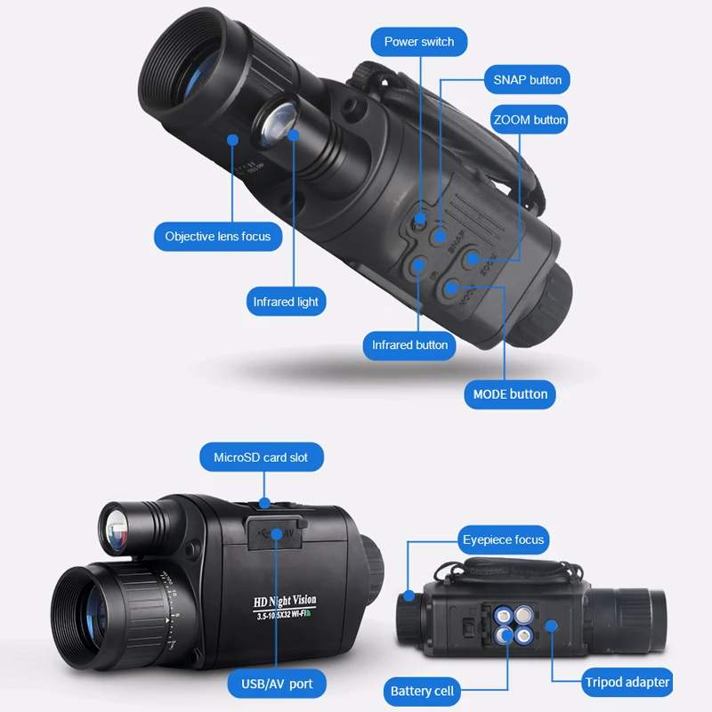 1000 Feet Thermal Scope Night Vision Hunting Spotting Scope Night Vision