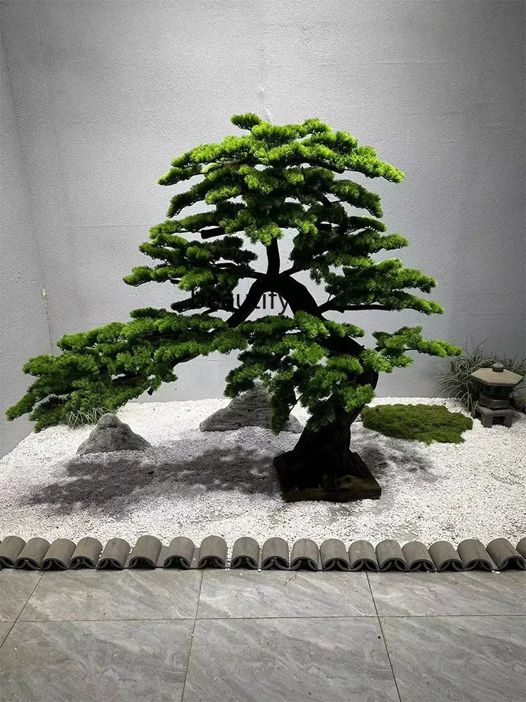 Artificial Greeting Pine New Chinese Style Landscape Pine Indoor and Outdoor Fake Trees Shopping Mall Decoration Ornaments