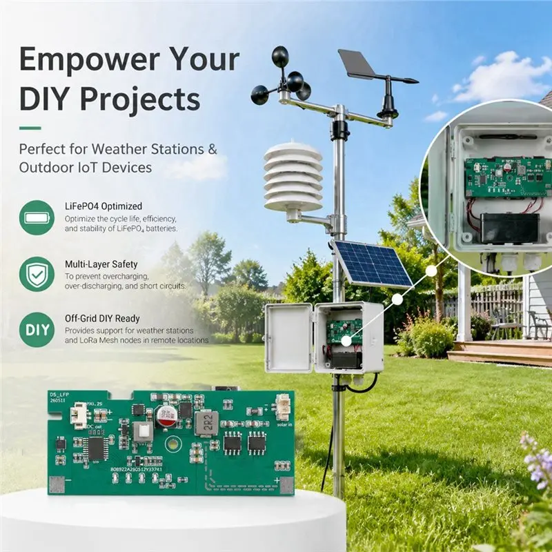 A02F-Lithium Lifepo4 Battery Module D5 Solar Panel PCB Board Solar Controller Output 12V