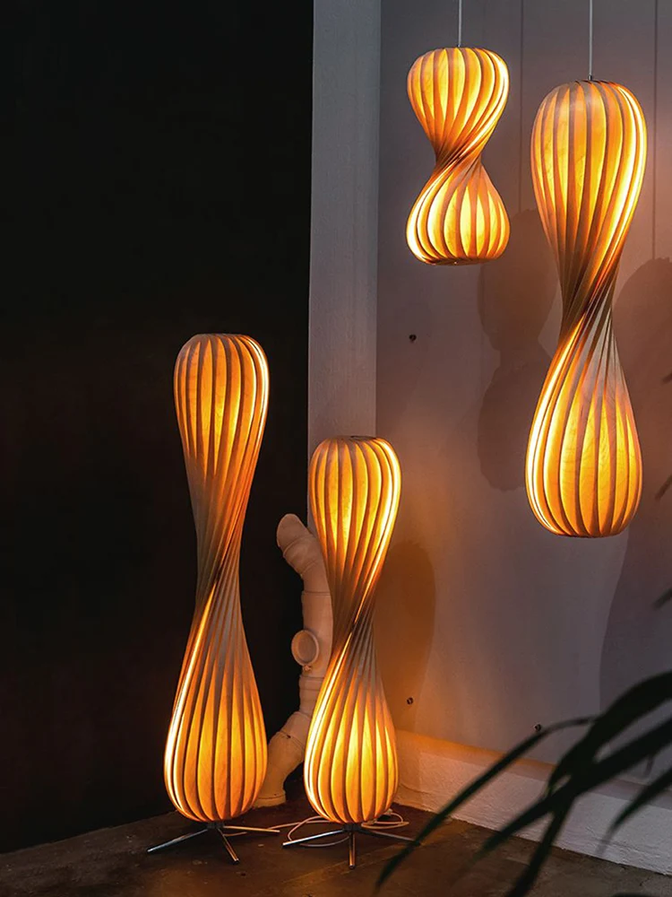 Wood Floor Lamp, Sofa Living Room, Modern Floor Light Remote Control Reading Vertical Large Table Lamp, Study E27 Floor Lamp