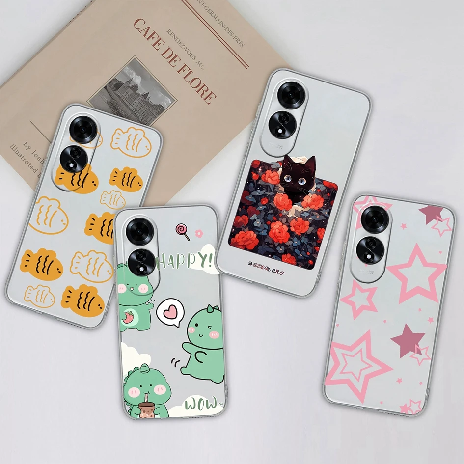 Pretty Flower Case For Oppo A60 CPH2631 Funda Bumper Transparent Silicone Soft TPU Anti Drop Back Cover For Oppo A 60 4G Housing