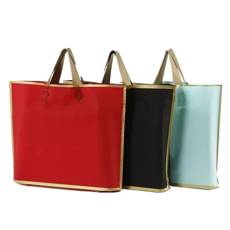 

50pcs 33x24x6cm Thick Large Plastic Shopping Bags Boutique Gift Clothing Packaging Plastic Gift Bag with Handle High-quality