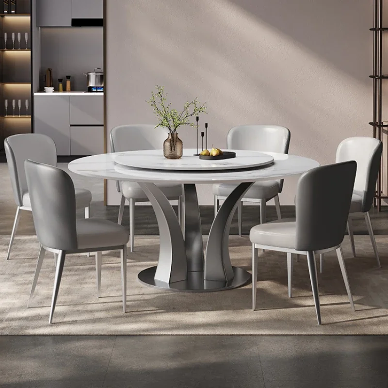 

Rotator Event Salon Dining Table Party Modern Luxury Kitchen Dining Table Mobile Round Nordic Mesas De Comedor Furniture Home