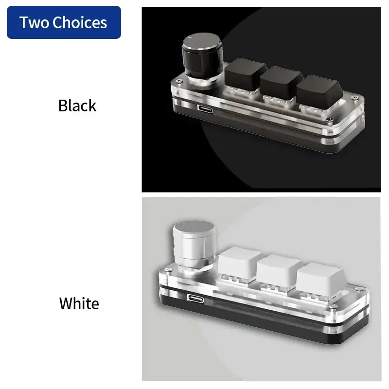 Keyboard Mekanis Makro Mini 3 Tombol 1 Tombol USB RGB Tombol Pemrograman Kustom Gaming Sakelar 3 Tombol Kustom Portabel untuk Photoshop
