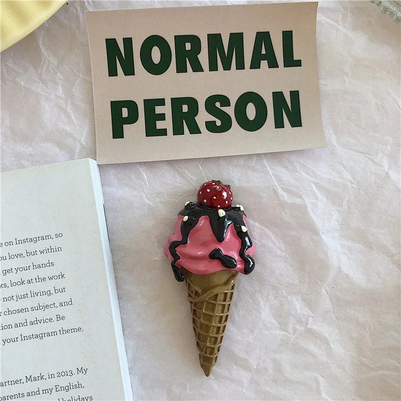 Cute 3D Food Fridge Magnets, Milk Carton and Ice Cream Resin Magnetic Stickers for Kitchen Home Decor and Message Boards