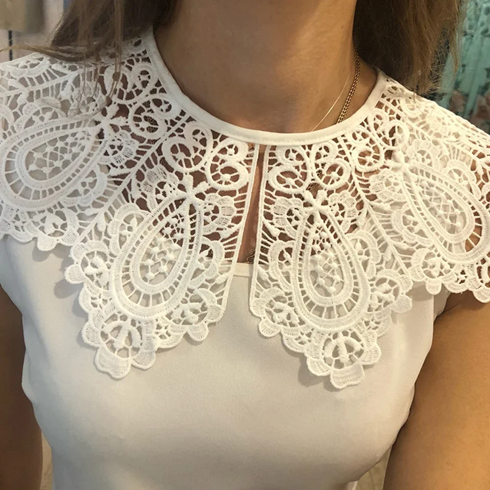 Damen Puppen kragen abnehmbares Hemd falscher Kragen Bluse Top Blumen spitze gefälschter Kragen Frauen Kleidung Accessoires Mädchen a lief ein Yue