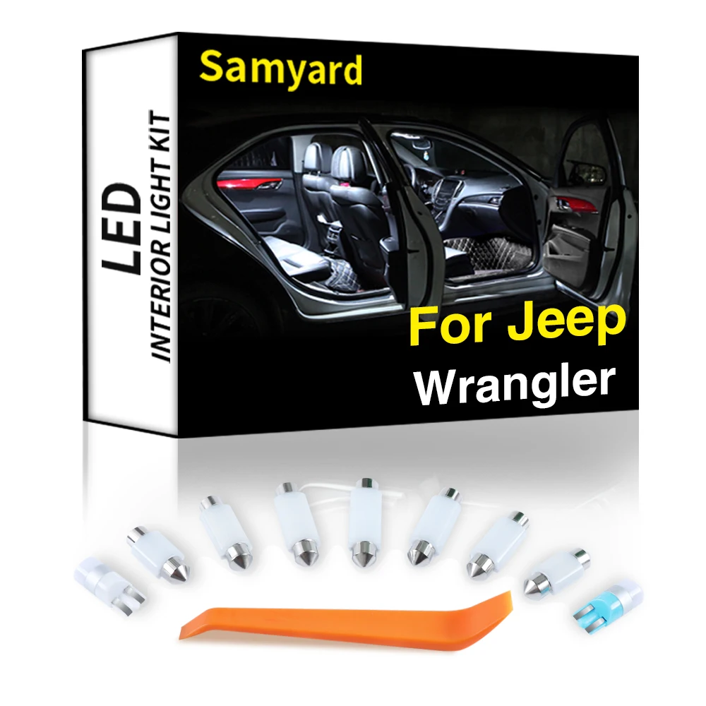 

Ceramics Interior LED For Jeep Wrangler YJ TJ JK 1987-2012 2013 2014 2015 2016 2017 2018 Canbus Car Bulb Dome Reading Light Kit