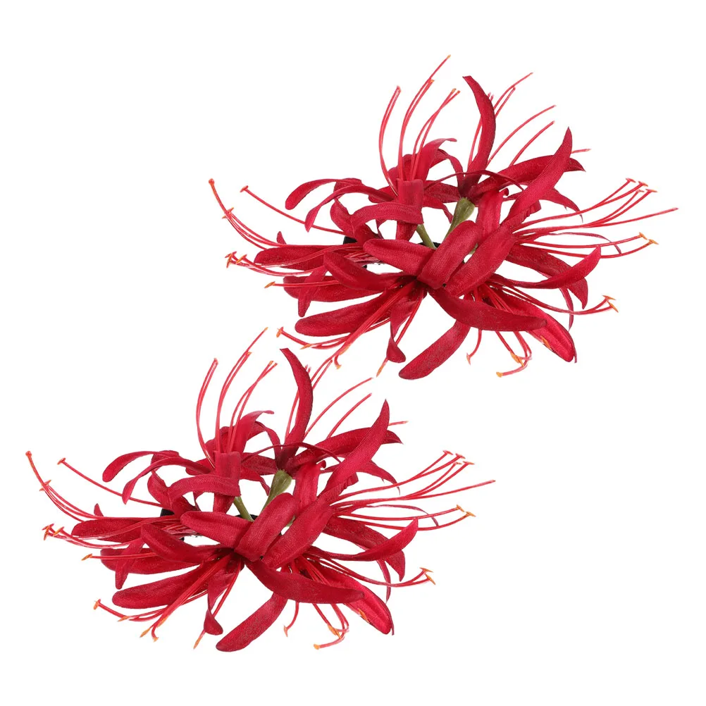 

2 Pcs Floral Hairpin Accessories for Women Girls Thin Hair Stylish Flower Decorations Durable Plastic Clips Versatile Hairstyles