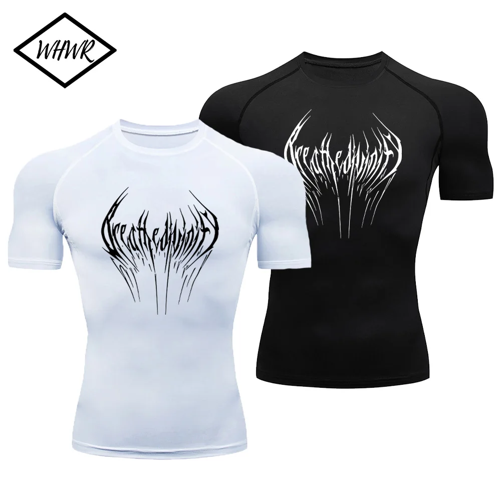 

Мужские спортивные быстросохнущие футболки для бега, спортивная одежда, мужские компрессионные топы для фитнеса, футболки для тренировок в тренажерном зале, мужские рубашки