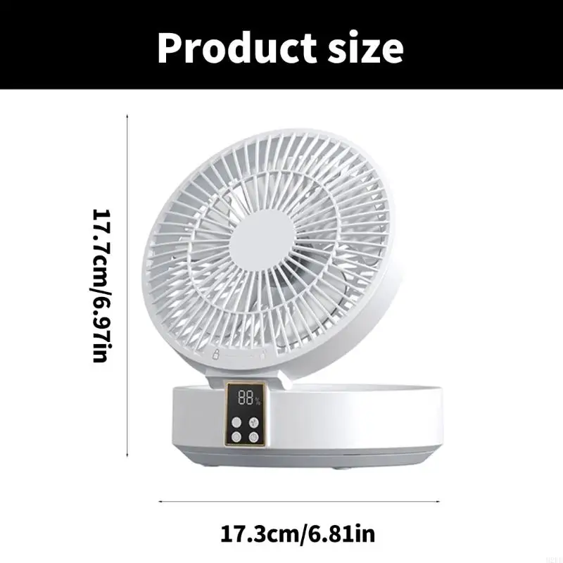 2025 Новый настольный воздушный циркулятор с удаленным светодиодным ночным светом 3 -й скоростью режимы 4000 мАч.