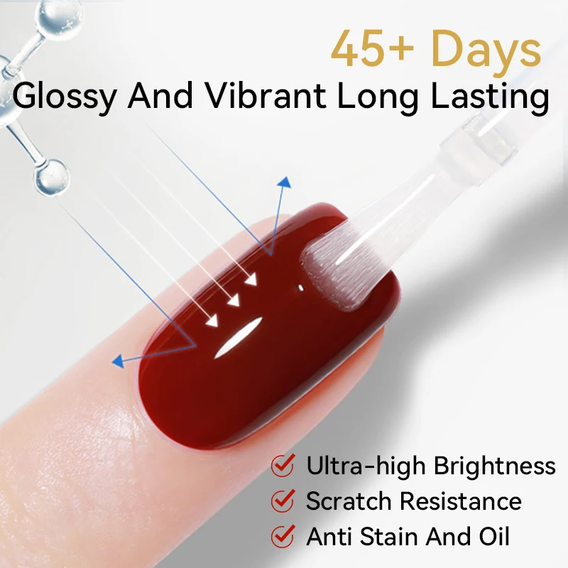 BORN PRETTY Smalto per unghie gel Super Top Coat per gel in bottiglia 15g 6 IN 1 Colla per unghie Gel Ricarica Rifornimento Soak Off a lunga durata