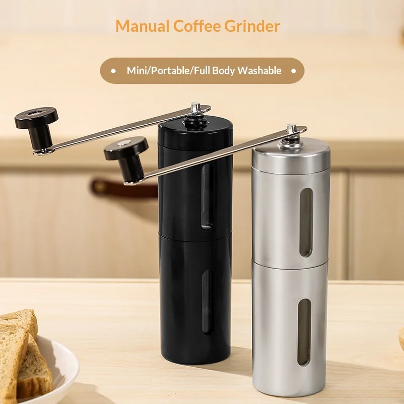 1PC Portable Manual Coffee Grinder, Mini Hand-Crank Bean Mill, Home Use Detachable Grinding Machine