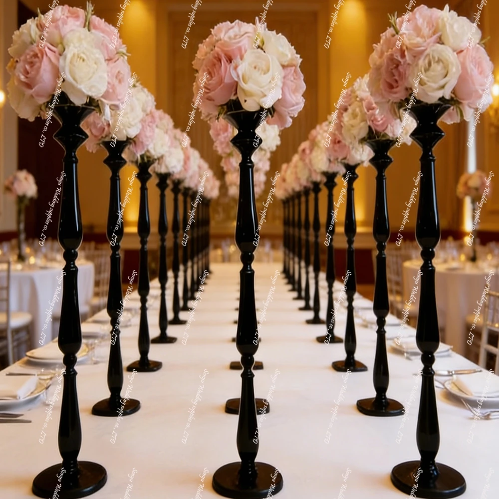 

10pcs)50-100cm)no flowers) sliver/white/black/Gold Chandelier Stand table Backdrop Road lead Stage Pedestals flower Pillar Weddi