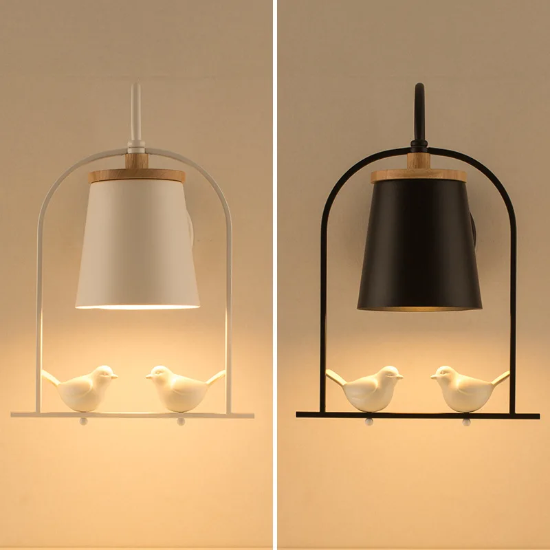 Nordic Creative Bird LED Wall Lamp Living Room Restaurant Corridor Bedroom Bedhead Art Chandelier Home Decor Lighting Fixtures