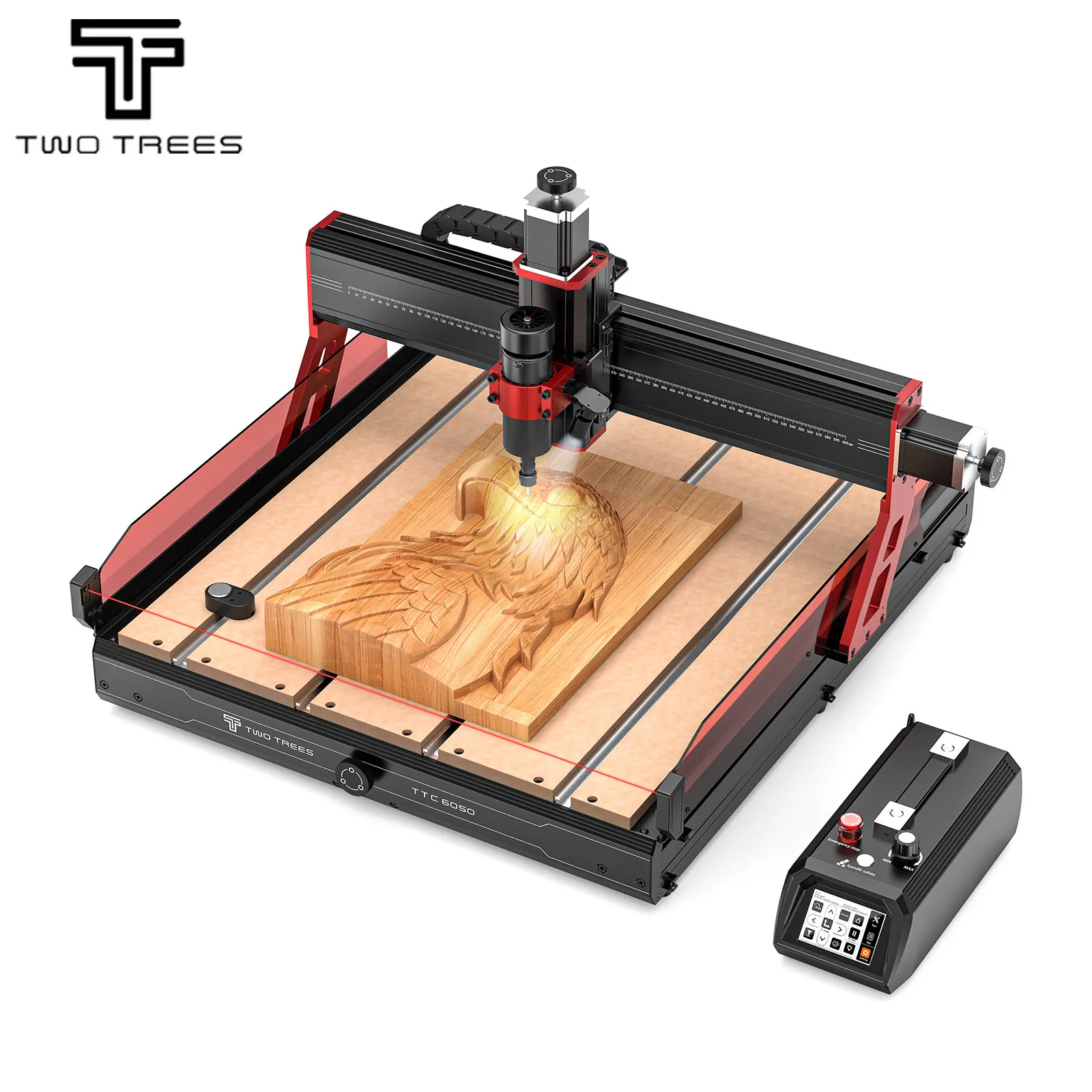 

TTC6050 CNC Router Machine, Desktop Engraving Machine 600x500mm Working Area, 500W Spindle, 3-Axis CNC Engraving & Laser Cutting for Wood, Metal, Acry