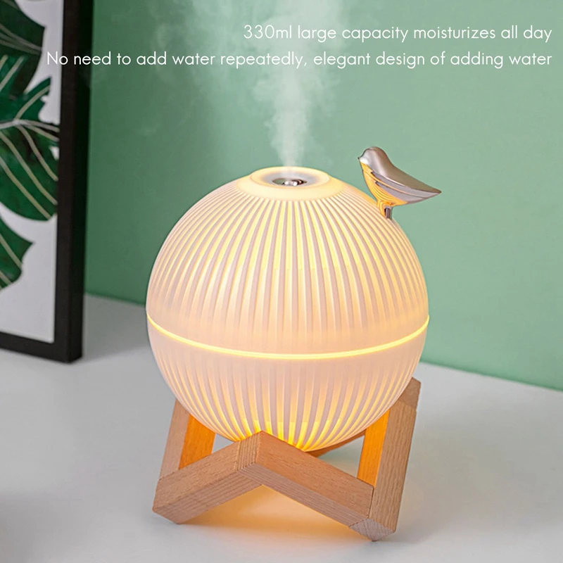 Humidificateur d'air USB Cool Mist Maker avec lampe LED chaude, mini diffuseur d'arômes pour la maison, la chambre des enfants, 330ml