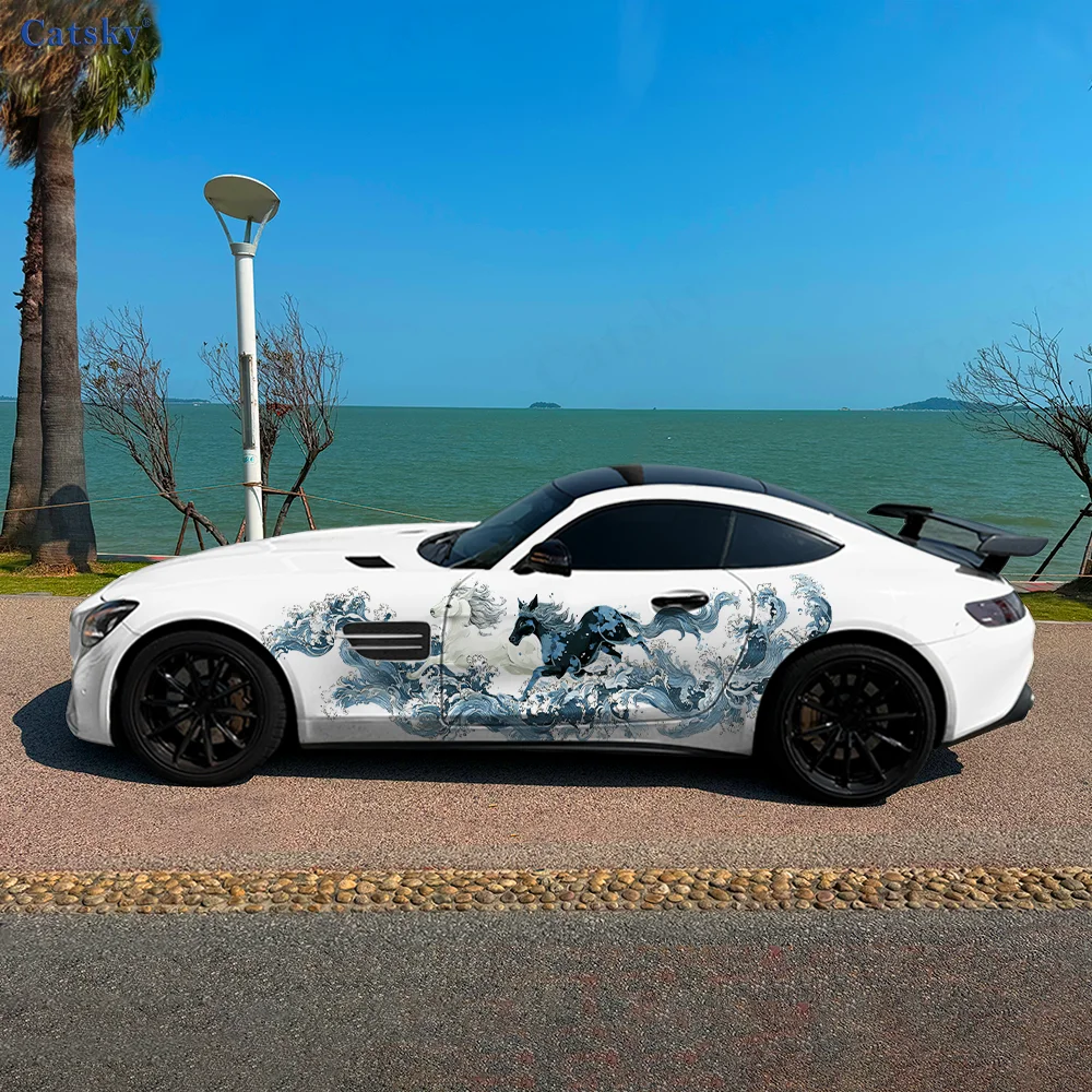 

Лошадь, рыба, волк, свинья, волны, автомобильные виниловые обертывания, самоклеящаяся наклейка из ПВХ, подходит для грузовиков, внедорожников, декор, автоаксессуары, подарок