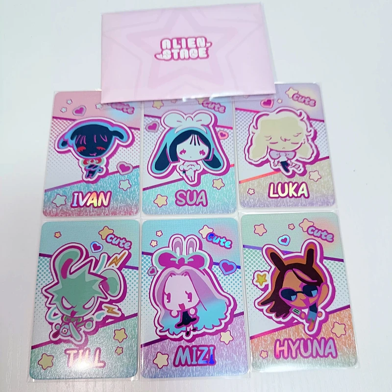 

New Genuine Alien Stage Rabbit Series Laser Card Set Luka/Ivan/Sua/Till/Mizi/Hyuna Character Cards Collect Peripheral Toys Gifts