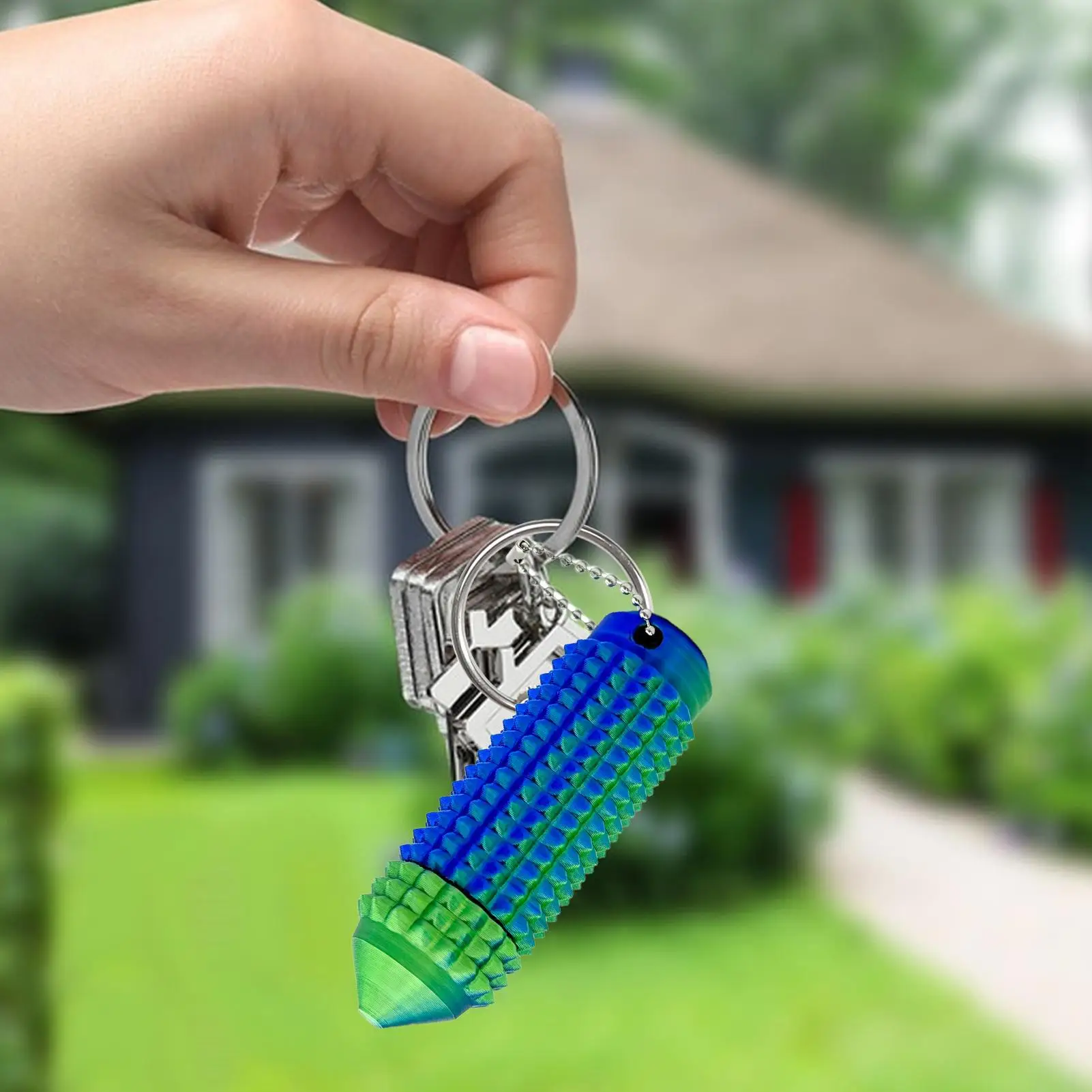Spiky Fidget Toys Kids 3D Printed Spiky Fidget Keychain Calming Tools Stocking Stuffers for Toddler Children Men Women Travel