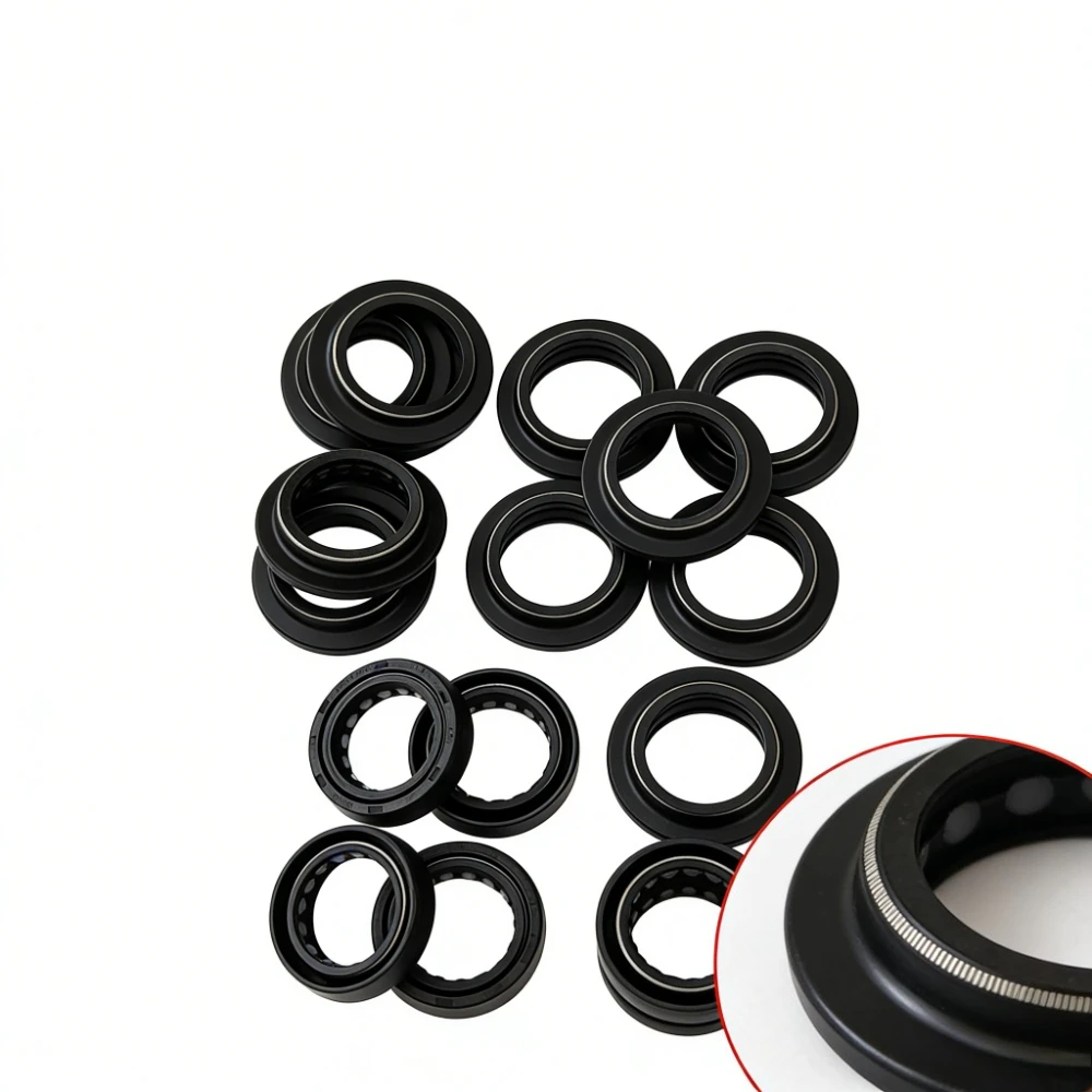 

2/4/8pc 33x43x10.5 33 43 10.5 Motorcycle Front Shock Absorber Fork Oil Seal & 33 43 Dust Cover Front Fork Damper Shock Absorber