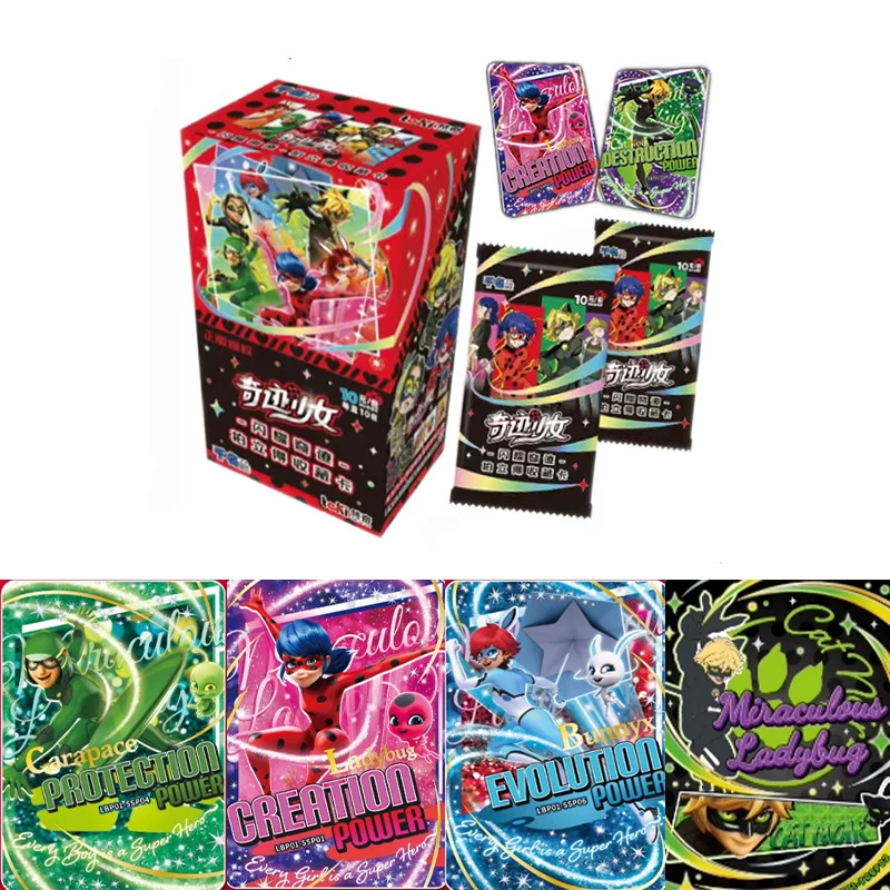 

Genuine Anime Miraculous Girl Cards Ladybug Cat Noir Starlight Hero Collectible Card Anime Peripherals Holiday Gifts Toys