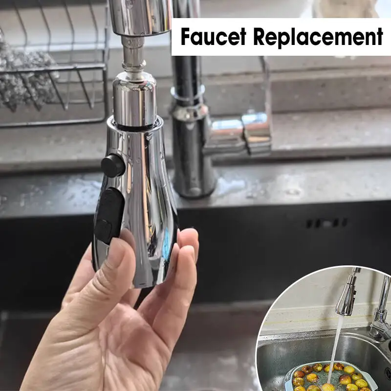Kitchen Faucet Adapter Spare Replacement Mixer Tap Faucet Sprayer Pull Out Stream Spray Head Only for G1/2(20mm) Connector