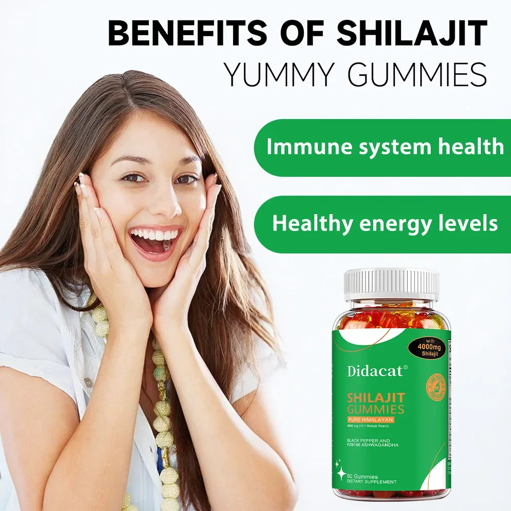 Shilajit Gummies - Enhance Nutrient Absorption and Promote Detoxification, Focus, Memory and Immune Health, Improve Endurance