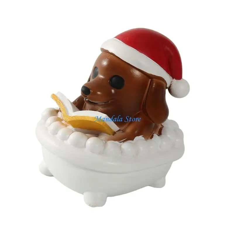 

U2JC Snowman Party Decors Resin Handcrafted Sculpture For Winter Holidays Home Office Festival