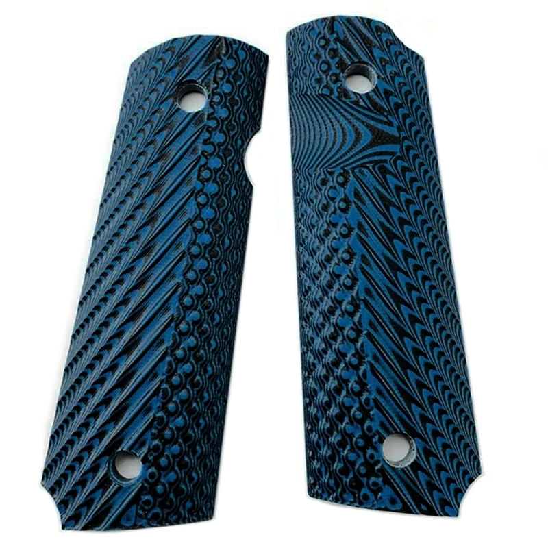 2Pieces Tactics 1911 Grips Blue G10 Handle Grips Patch Custom Grips CNC Handle Grips Accessories