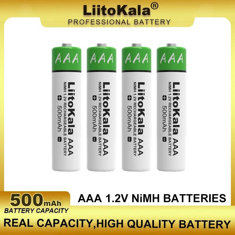 LiitoKala NiMH 1.2V AAA 500mAh AA 1200mAh Rechargeable Battery Suitable For Toys/Temperature Gun/Mouse/Electronic Scales/Etc.