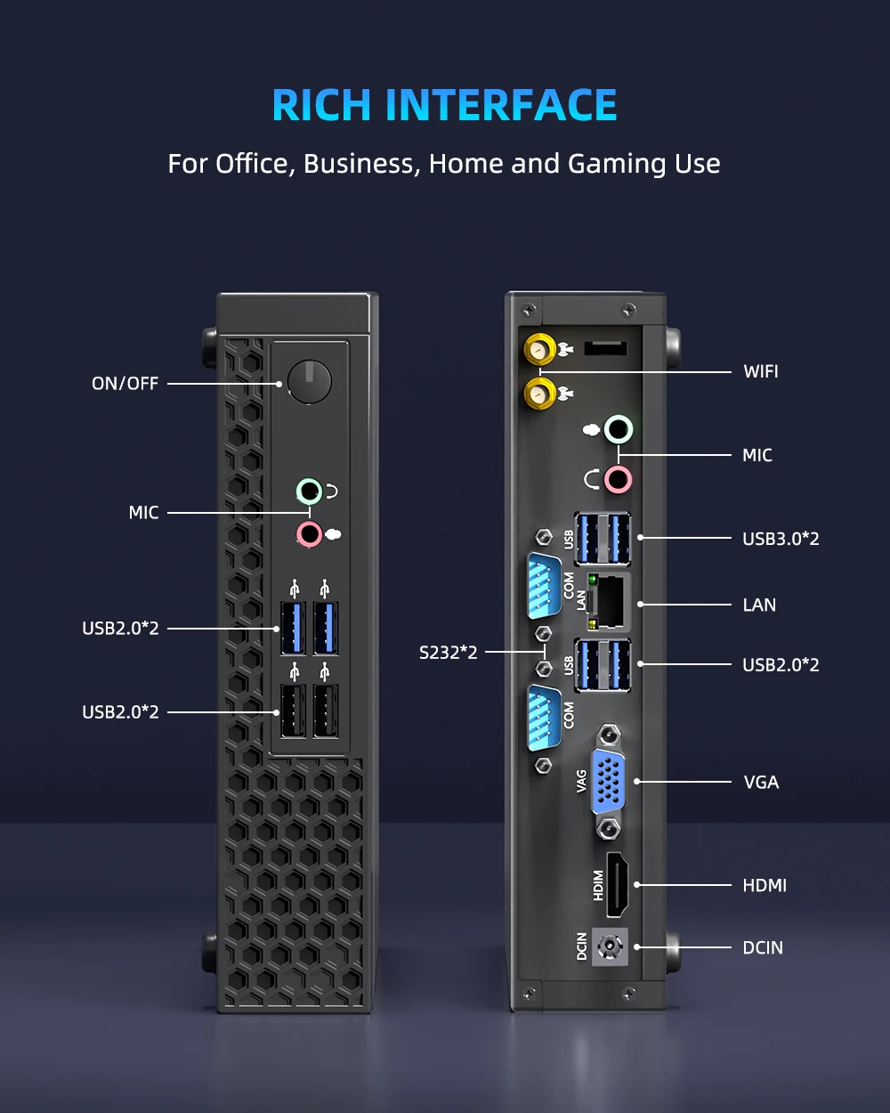 ZXIPC Mini PC Intel i5-13500H AMD R5-6600H DDR5 AMD R7 5800H Dual Display 4K HD DDR5 NVMe WIFI6 Mini Business Desktop Gaming Com