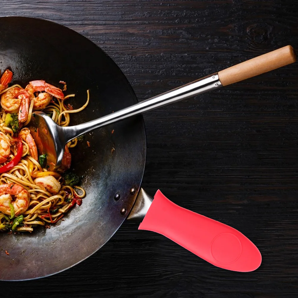 

5pcs Silicone Pot Handle Sleeve Assorted Colors Heat Resistant Non-Slip Anti-Scald Kitchen Tool Replacement For Cookware Handles