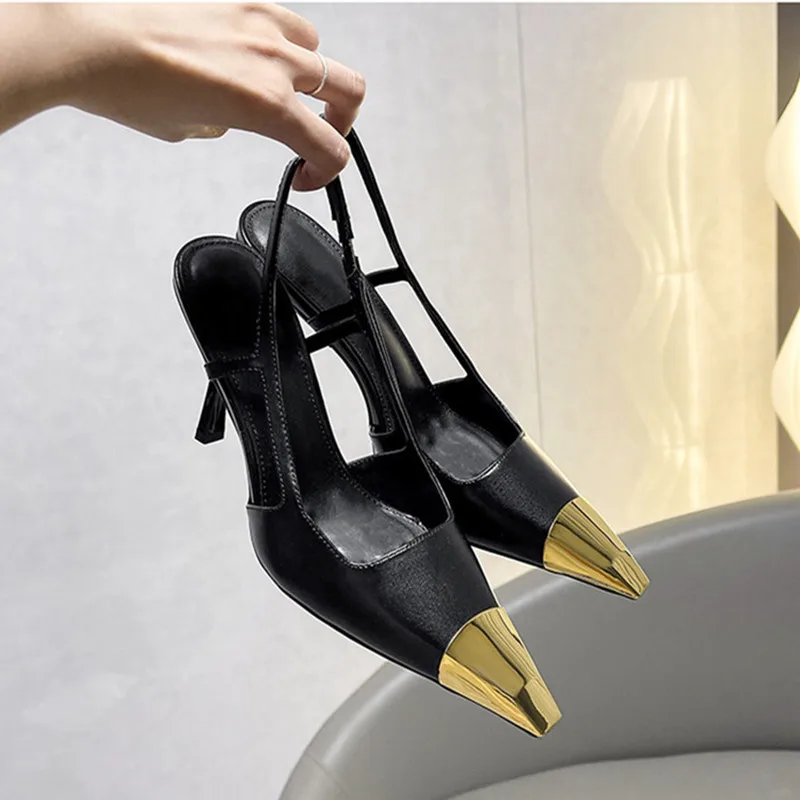 Star style Patent Leather Women Pumps Fashion Metal square toe High Heels Office Lady Shoes Spring Summer Slingback Female shoes