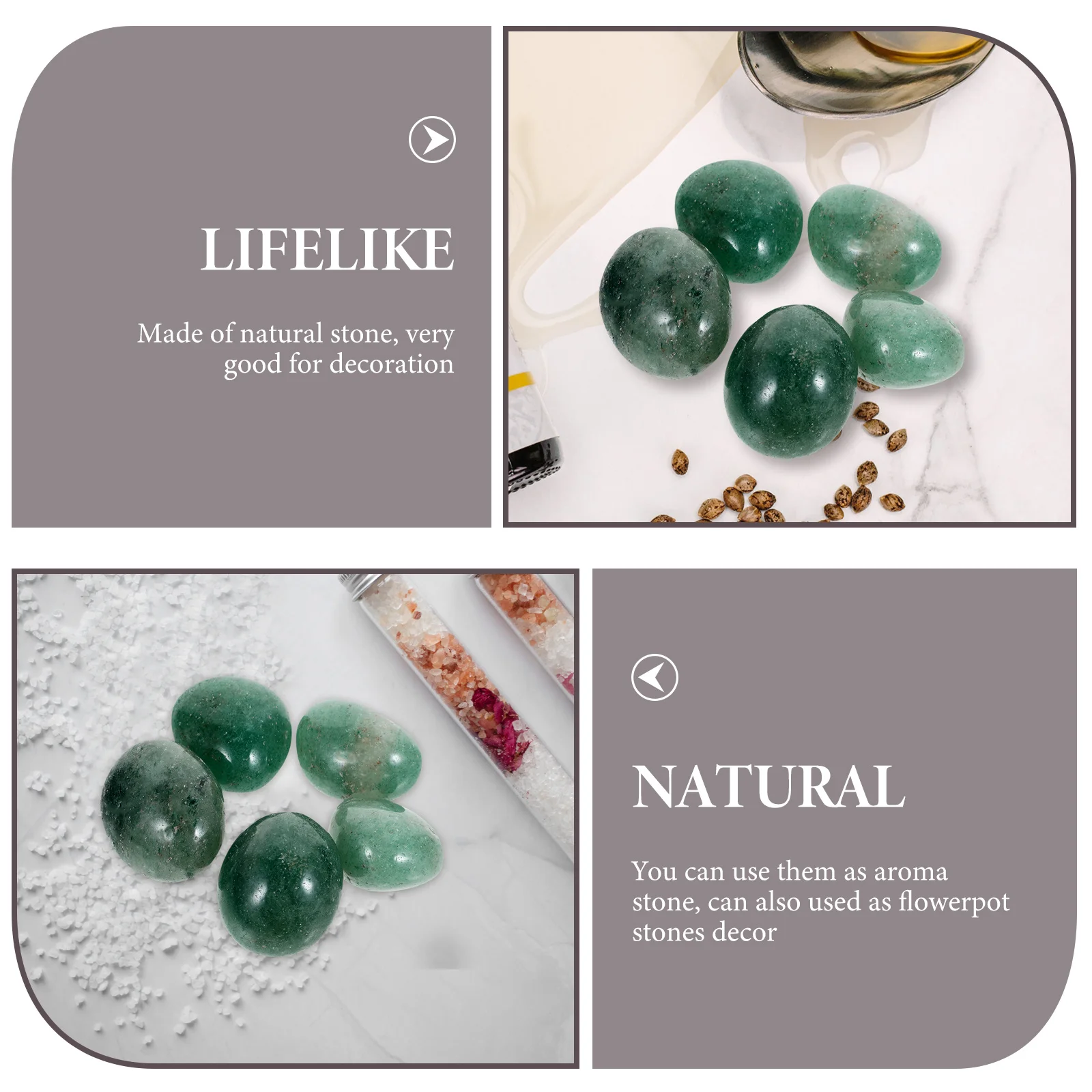 

1Pack Natural Stone Aroma Stones Polished Smooth Decorative Flowerpot Stones Home Office Decoration Craft Stone for Meditation