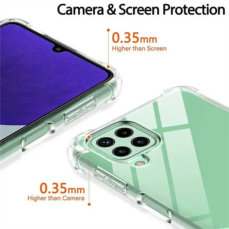 Case For Samsung Galaxy A22 5G 4G A82 A72 A52 A42 A32 A12 A02 Case Slim Shockproof Bumper Silicone Clear Soft TPU Phone Cover