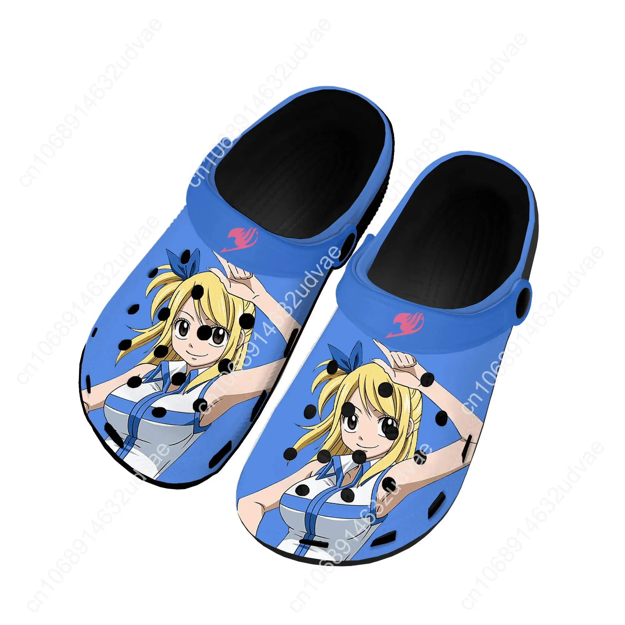 Anime F-Fairy T-Tail Lucy Heartfilia Home Clogs Custom Water Shoes Men Women Teenager Shoe Garden Clog Beach Hole Black Slippers