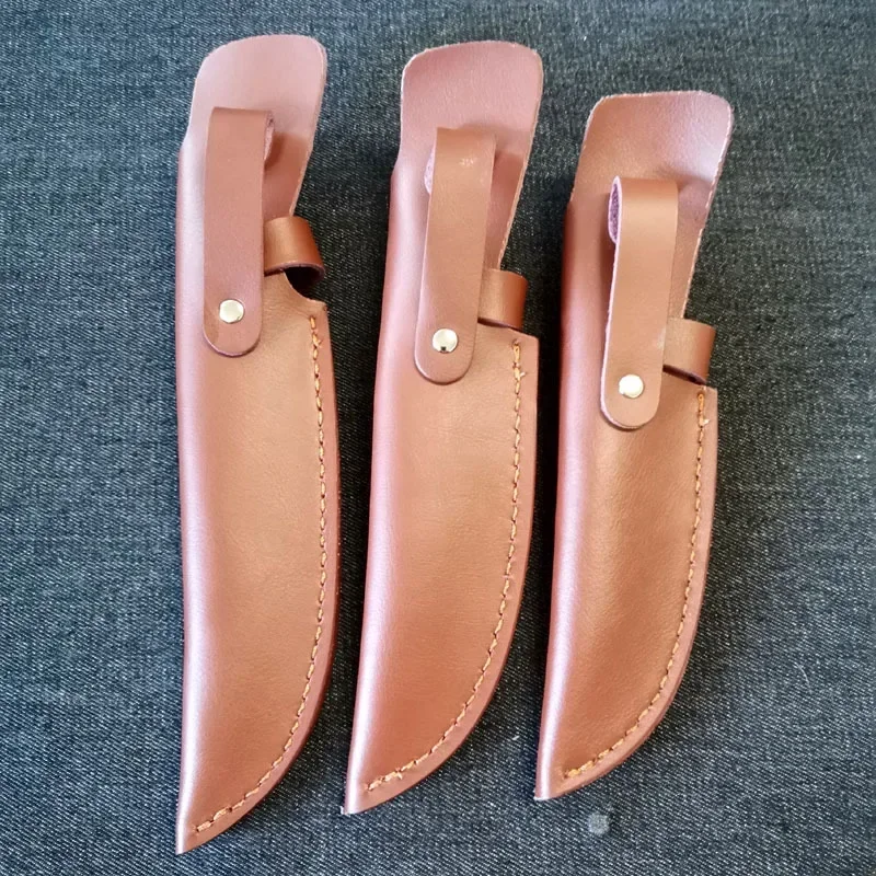 Dropship 13,3 cm 15,5 cm 17,8 cm cuchillo hecho a mano para exteriores soporte de Funda de cuero caza Camping hoja fija cuchillo funda cinturón