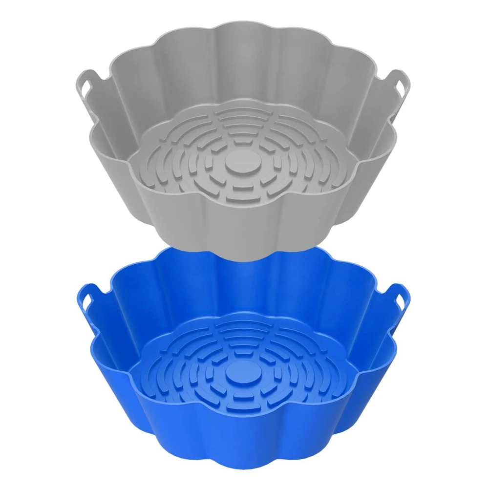 بطانات سيليكون للمقلاة الهوائية، إدراج دائري قابل لإعادة الاستخدام، 8.5 بوصة لملحقات سلة المقلاة الهوائية الآمنة من 5 إلى 8 كيو تي