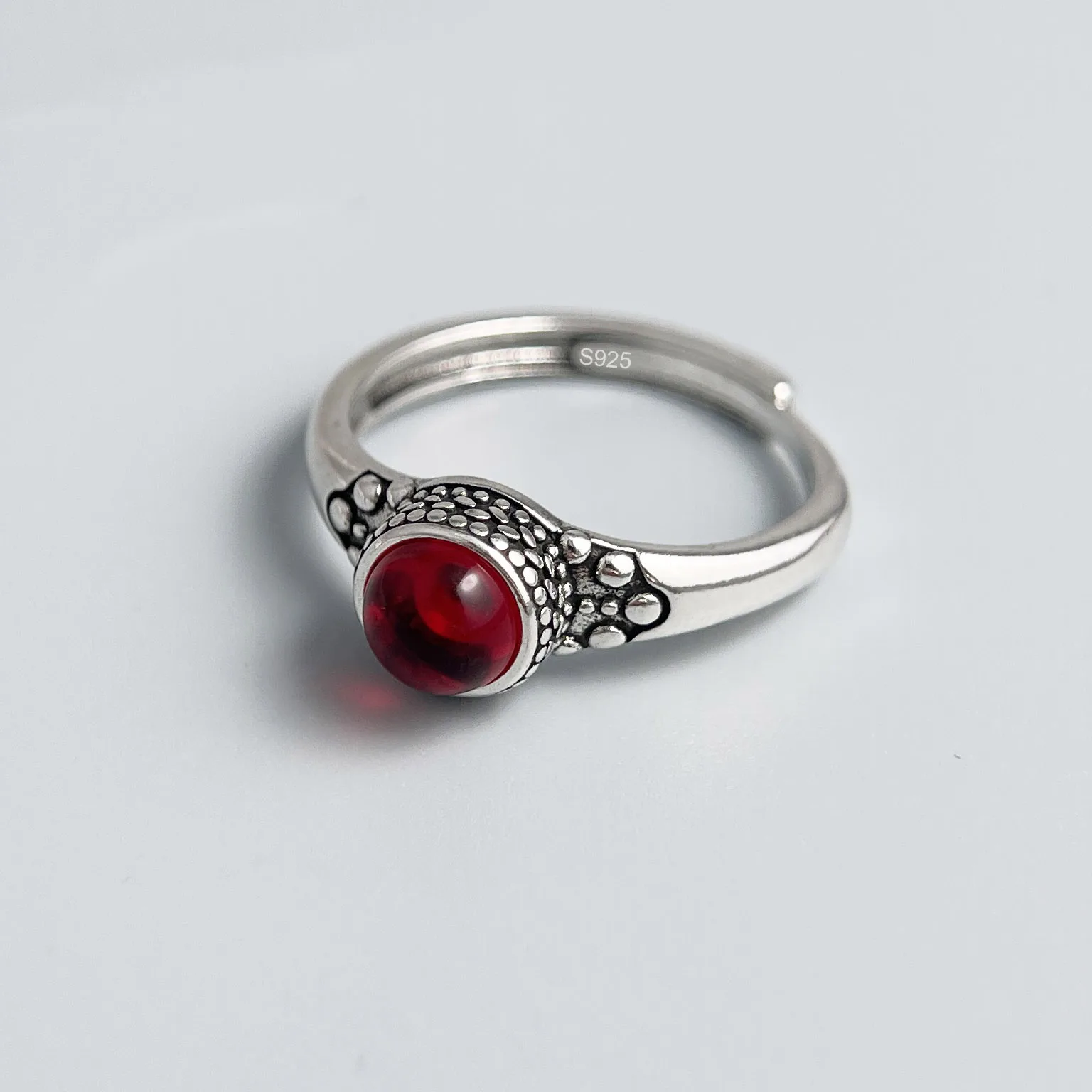 Couple's Minimalist Blue Stone 925 Sterling Silver Ring