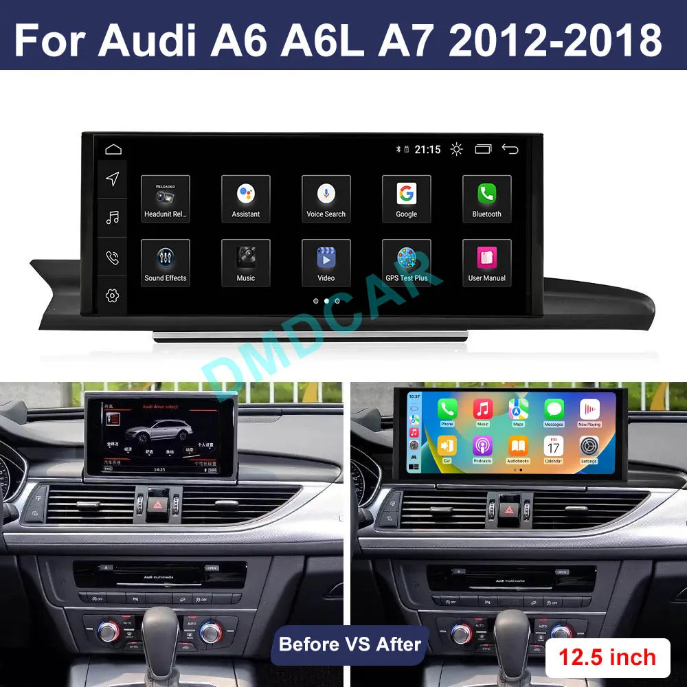 Qualcomm 665 12.3 Inch Android 13 Car Multimedia Screen For Audi A6 C7 Head Unit Car GPS Navigation Radio DVD Player Carplay 4G