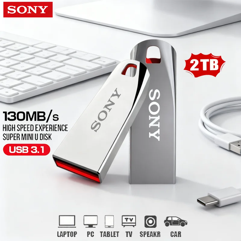 

SONY оригинальный флэш-накопитель USB3.1 емкостью 2 ТБ, 1 ТБ, 256 ГБ, водонепроницаемый флэш-накопитель Memoria USB, 128 ГБ, 64 ГБ для ПК/настольного компьютера