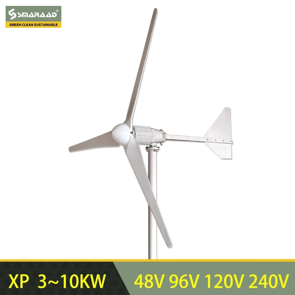 

10KW Wind Turbine Generator Off Grid Windmill Generator Three Phase AC Output 48V 96V 96V 110V With Controller Inverter