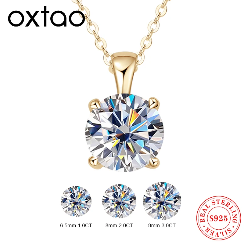 

Ожерелье с подвеской в форме капли из 14-каратного золота для женщин, 3CT, 2CT, 1CT, оригинальное ожерелье из муассанита, свадебные украшения, колье из серебра 925 пробы
