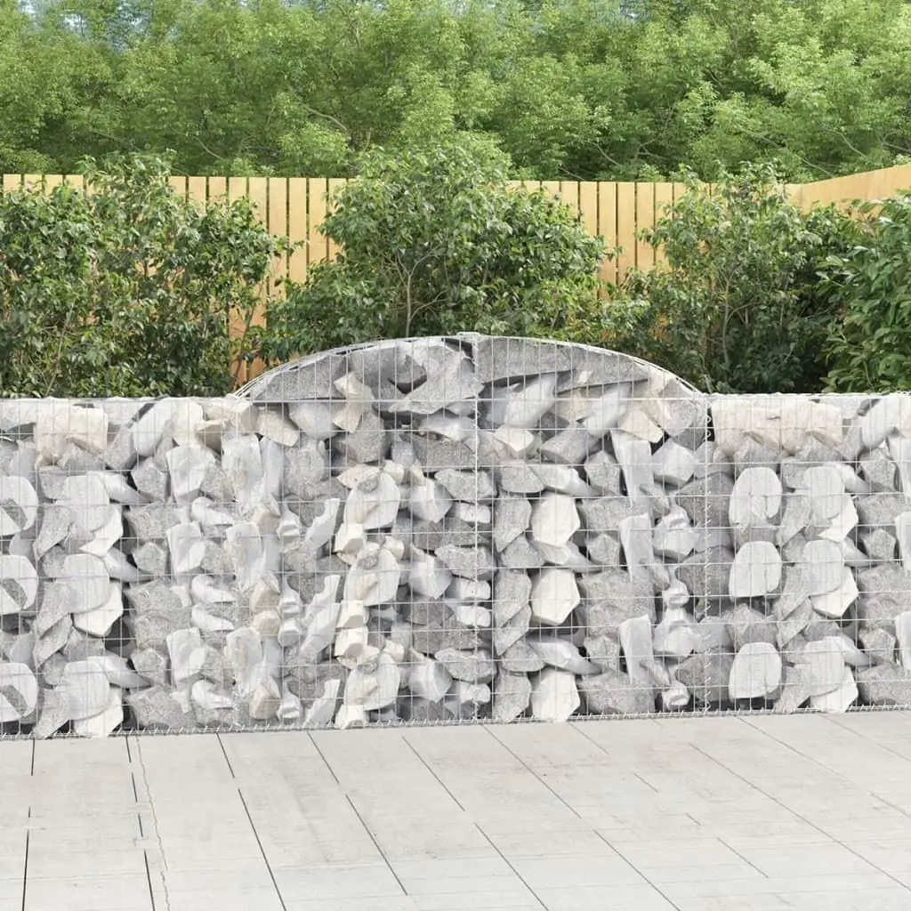 Cestas Gabion Arco curvo Juego de 25 acero recubierto de zinc 300x30x100120cm Soporte para paisaje de jardín