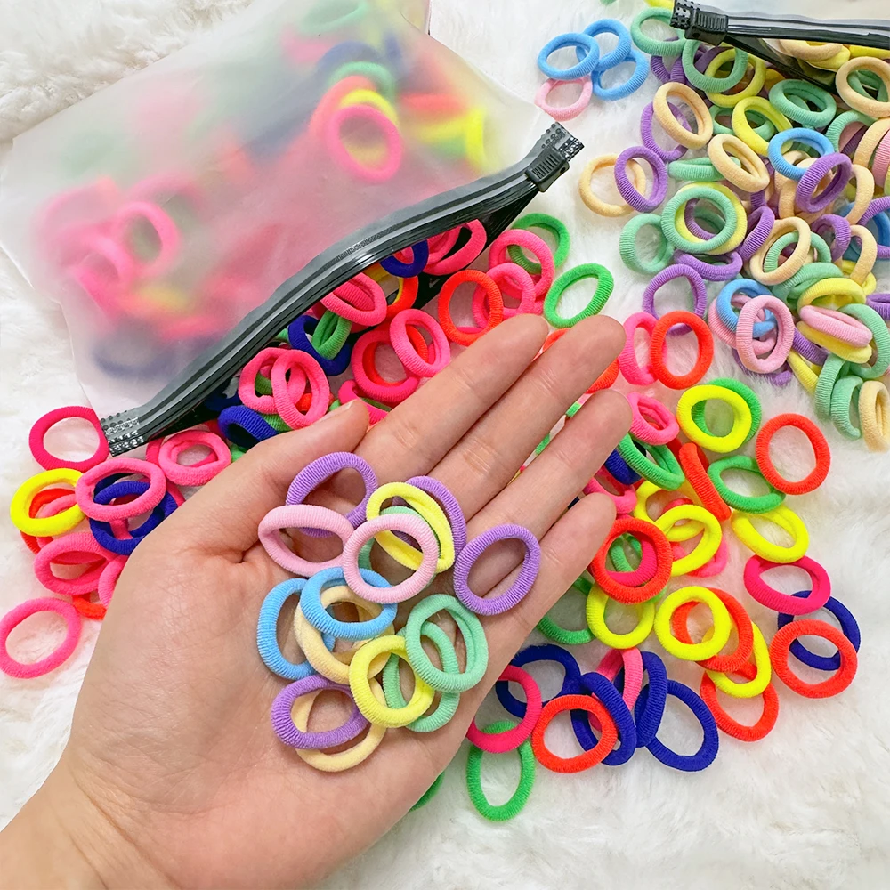 50/100/300pcs ealstic základní silon vlasy kravaty pro dívčí culík držet scrunchie guma pás kůzle móda vlasy pás příslušenství