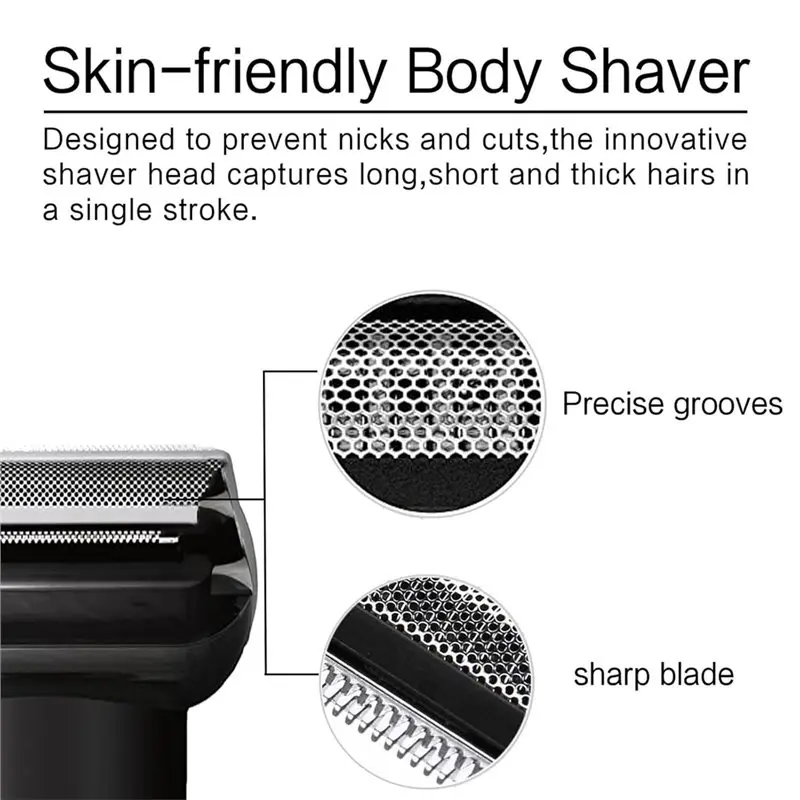 Replacement Heads BG2000(3 Pcs) For Norelco Bodygroom Series 7000, 5000, 3000- Foil Shaver Heads Included