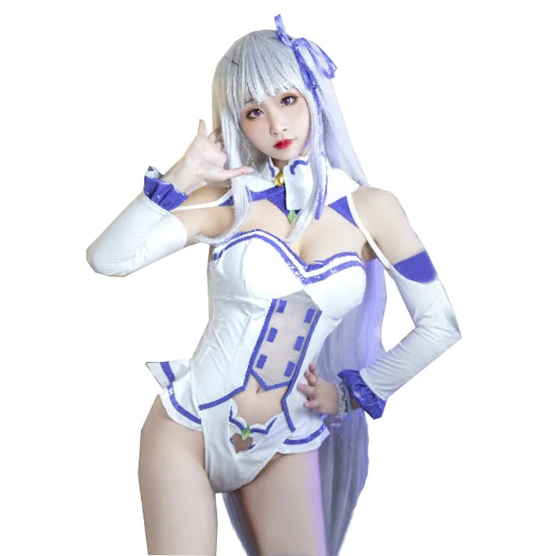 Re Zero Kara Hajimeru Isekai Seikatsu Emilia Sexy Bunny Girl Uniform Cosplay Costumes customized