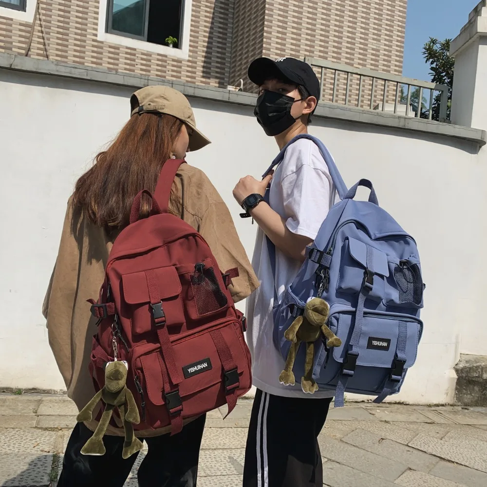 

Simple Nylon Student Backpack Korean Style Canvas Shoulders Bag Large Capacity Harajuku School Bag Girls