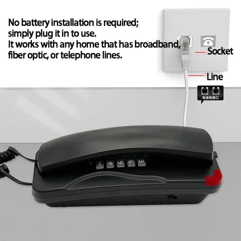 هاتف خطوط الأرض المحمولة بالحبال المحمولة مع العدد الأخير Redial ثابت 203A