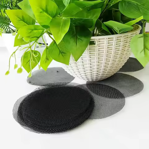 50/100pcs Pot Hole Mesh Pad Grid Round Drainage Hole Screen For Pot Bottom Prevent Soil Loss Bonsai Flower Plant Gardening Tools